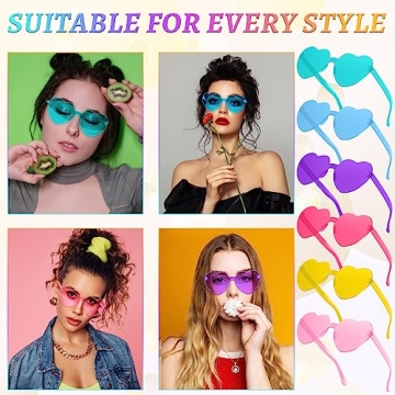 RTBOFY Heart Sunglasses, Heart Shaped Sunglasses with Transparent Candy Color for Women Party Favor…