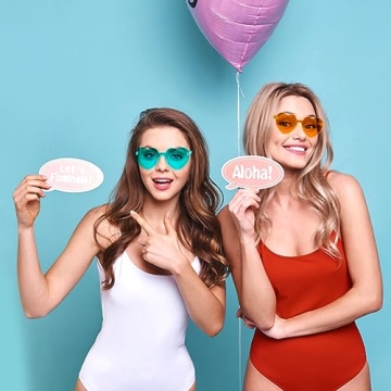 RTBOFY Heart Sunglasses, Heart Shaped Sunglasses with Transparent Candy Color for Women Party Favor…
