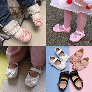 Timatego Toddler Baby Girls Dress Shoes - Sparkly Mary Janes for Parties and Weddings