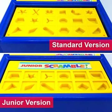 MUKIKIM Scramble - Shape Matching Family Board Game! Sorting Shapes Fast Before The Time is Up & Pieces Pop Out! Play Solo/with Friends. 12-Shape Junior Version Plates Included!