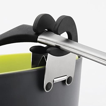 Ackron Silicone Pot Spoon Holder Set - 4 Pcs Black