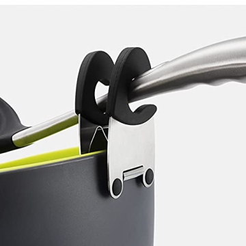 Ackron Silicone Pot Spoon Holder Set - 4 Pcs Black