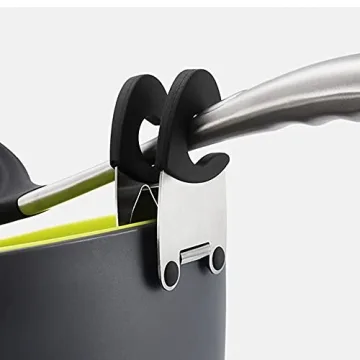 Ackron Silicone Pot Spoon Holder Set - 4 Pcs Black