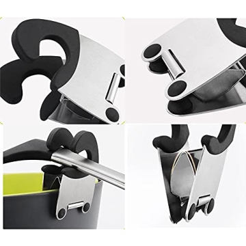 Ackron Silicone Pot Spoon Holder Set - 4 Pcs Black