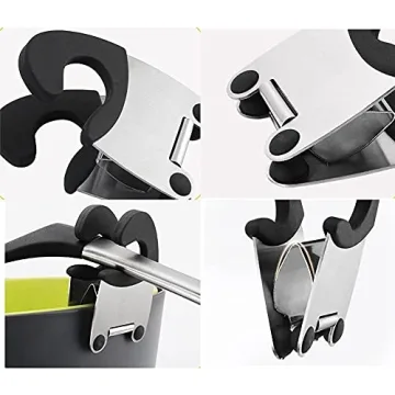 Ackron Silicone Pot Spoon Holder Set - 4 Pcs Black