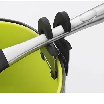 Ackron Silicone Pot Spoon Holder Set - 4 Pcs Black