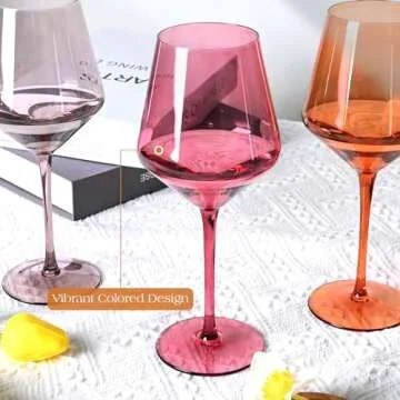 Vibrant LUXULISH Colored Wine Glasses Set for Every Occasion