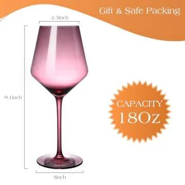 Vibrant LUXULISH Colored Wine Glasses Set for Every Occasion