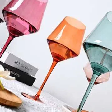 Vibrant LUXULISH Colored Wine Glasses Set for Every Occasion