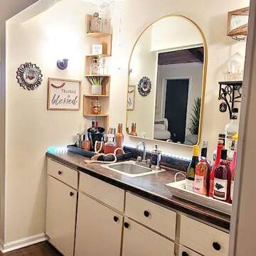 MYlovelylands 20x28 inch Gold Arched Mirror for Bathroom Vanity Mirror or Wall Decor Arch Mirror Bru...