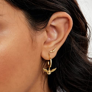 Harry Potter Golden Snitch Flash Plated Hoop Earrings