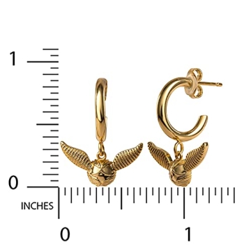 Harry Potter Golden Snitch Flash Plated Hoop Earrings