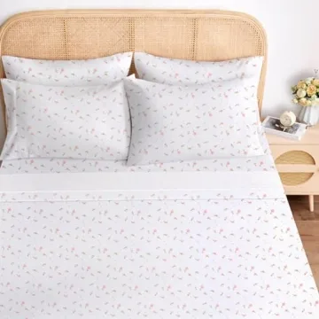 BYSURE Queen Sheet Set 6 Piece Pink Floral Bedding Set