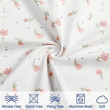 BYSURE Queen Sheet Set 6 Piece Pink Floral Bedding Set