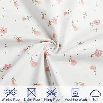 BYSURE Queen Sheet Set 6 Piece Pink Floral Bedding Set