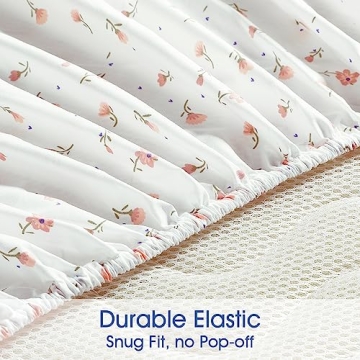 BYSURE Queen Sheet Set 6 Piece Pink Floral Bedding Set