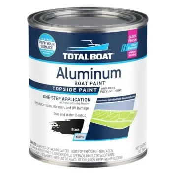 TotalBoat Aluminum Boat Paint for Canoes, Bass Boats, Dinghies, Duck Boats and Pontoons (Black, 1 Qu...