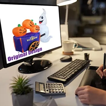 GOOSH 6FT Halloween Inflatable Ghost with Pumpkins