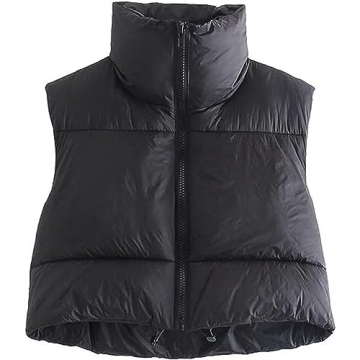 Stylish Women's Cropped Puffer Vest Jacket for Winter