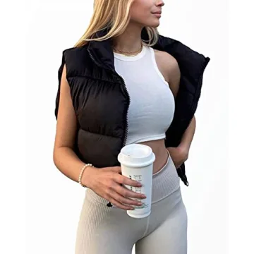 Stylish Women's Cropped Puffer Vest Jacket for Winter
