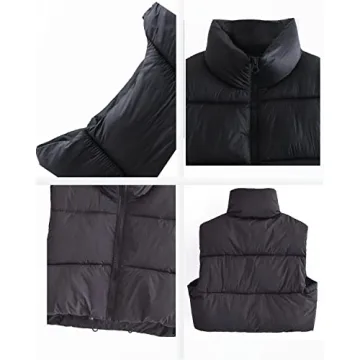 Stylish Women's Cropped Puffer Vest Jacket for Winter