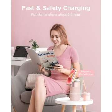 COLSUR Bluetooth Speaker with Night Light, Magnetic Wireless Charger, 2 in 1 Wireless Charging Stati...