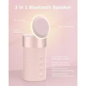 COLSUR Bluetooth Speaker with Night Light, Magnetic Wireless Charger, 2 in 1 Wireless Charging Station for iPhone 16/15/14/13/12 Series, AirPods Pro/3/2, Gift for Teens/Women/Girls/Boys/Man