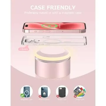 COLSUR Bluetooth Speaker with Night Light, Magnetic Wireless Charger, 2 in 1 Wireless Charging Station for iPhone 16/15/14/13/12 Series, AirPods Pro/3/2, Gift for Teens/Women/Girls/Boys/Man