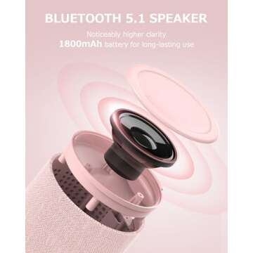 COLSUR Bluetooth Speaker with Night Light, Magnetic Wireless Charger, 2 in 1 Wireless Charging Station for iPhone 16/15/14/13/12 Series, AirPods Pro/3/2, Gift for Teens/Women/Girls/Boys/Man