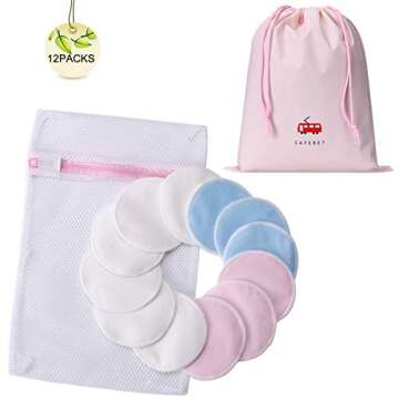 GARYOB Bamboo Makeup Remover Pads Reusable (12 Pack) - Chemical Free Soft Facial Care