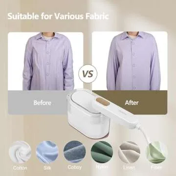 iRUNTEK Steamer for Clothes, Steamer and Iron 2 in 1, 30s Fast Heat-up, 1000W Strong Penetrating Steam, Removes Wrinkle, Portable Handheld Garment Steamer for Home and Travel, White