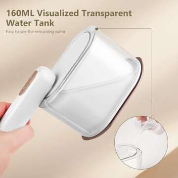 iRUNTEK Steamer for Clothes, Steamer and Iron 2 in 1, 30s Fast Heat-up, 1000W Strong Penetrating Steam, Removes Wrinkle, Portable Handheld Garment Steamer for Home and Travel, White