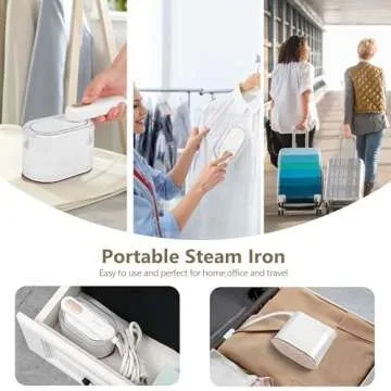 iRUNTEK Steamer for Clothes, Steamer and Iron 2 in 1, 30s Fast Heat-up, 1000W Strong Penetrating Steam, Removes Wrinkle, Portable Handheld Garment Steamer for Home and Travel, White