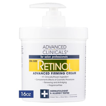 Advanced Clinicals Retinol Body Lotion Moisturizer Face Lotion & Body Cream | Crepey Skin Care Treatment Targets Look Of Crepe Skin, Wrinkles, Sagging Skin, & Sun Damaged Skin, 16 Oz