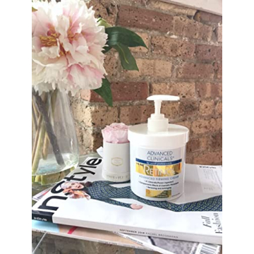 Advanced Clinicals Retinol Body Lotion Moisturizer Face Lotion & Body Cream | Crepey Skin Care Treatment Targets Look Of Crepe Skin, Wrinkles, Sagging Skin, & Sun Damaged Skin, 16 Oz