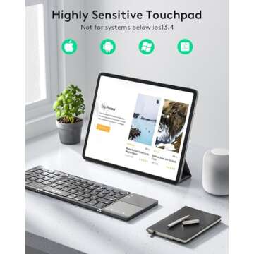 Samsers Portable Multi-Device Touchpad Keyboard - Foldable and Rechargeable