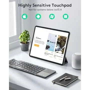 Samsers Portable Multi-Device Touchpad Keyboard - Foldable and Rechargeable