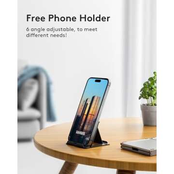 Samsers Portable Multi-Device Touchpad Keyboard - Foldable and Rechargeable