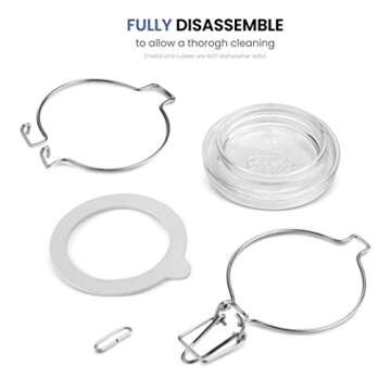 Bormioli Rocco Glass Fido Jars - Hermetic Sealed Hinged Airtight Lid for Fermenting, Pantry, Kitchen Storage Jars, Bulk Food Storage Containers, With Paksh Chalkboard Labels (2 Pack) (6 3/4 Ounce (4 Pack))