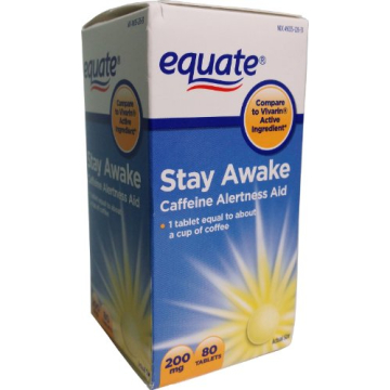 Equate Stay Awake Caffeine Alertness Aid - 80 Tablets, 200 mg