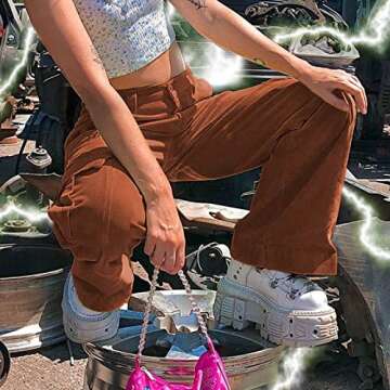 Women's Corduroy Baggy Cargo Pants Y2K Style for Comfort