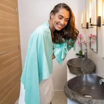 Microfiber Hair Towel Wrap for Women - Gift and Travel - Smooth like Silk - Curly, Wavy, Straight Hair Girls - Plopping Essential - Anti-Frizz, Fast Drying, Works Better than a Cotton T-Shirt