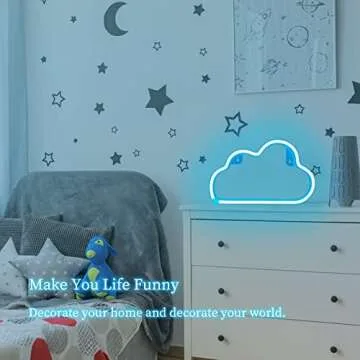 Cloud Neon Signs, LED Cloud Neon Light for Wall Decor, Battery or USB Powered Cloud Sign Shaped Decoration Wall Lights for Bedroom Aesthetic Teen Girl Kid Room Christmas Birthday Wedding Party