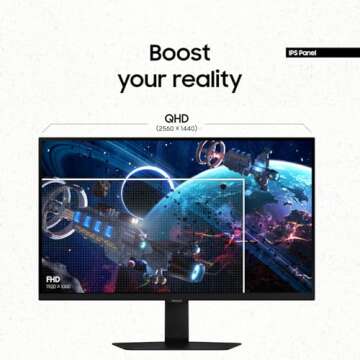 SAMSUNG 27-Inch Odyssey G50D Series QHD Fast IPS G-Sync Compatible Gaming Monitor, 1ms, VESA DisplayHDR 400, 180Hz, AMD FreeSync, Adjustable Stand, Eye Saver Mode, LS27DG500ENXZA, 2024