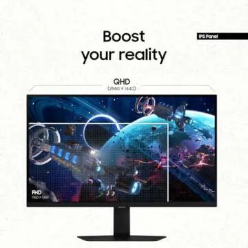 SAMSUNG 27-Inch Odyssey G50D Series QHD Fast IPS G-Sync Compatible Gaming Monitor, 1ms, VESA DisplayHDR 400, 180Hz, AMD FreeSync, Adjustable Stand, Eye Saver Mode, LS27DG500ENXZA, 2024