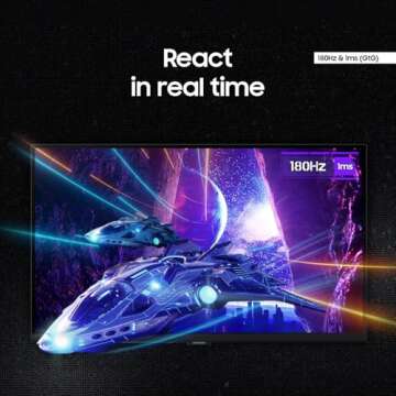 SAMSUNG 27-Inch Odyssey G50D Series QHD Fast IPS G-Sync Compatible Gaming Monitor, 1ms, VESA DisplayHDR 400, 180Hz, AMD FreeSync, Adjustable Stand, Eye Saver Mode, LS27DG500ENXZA, 2024