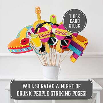 Fiesta Photo Booth Props - Vibrant Mexican Party Decor
