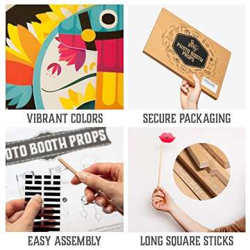 Fiesta Photo Booth Props - Vibrant Mexican Party Decor