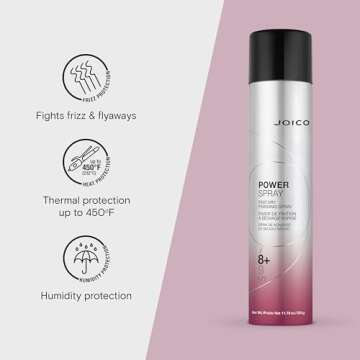 Joico Power Spray Fast-Dry Finishing Spray | For Most Hair Types | Protect Against Heat & Humidity | Protect Against Pollution & Harmful UV | Paraben & Sulfate Free | 72 Hour Hold | 11.75 Fl Oz
