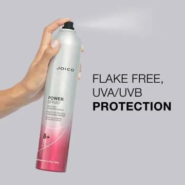 Joico Power Spray Fast-Dry Finishing Spray | For Most Hair Types | Protect Against Heat & Humidity | Protect Against Pollution & Harmful UV | Paraben & Sulfate Free | 72 Hour Hold | 11.75 Fl Oz